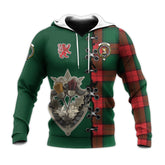 Stewart Atholl Modern Tartan Hoodie - Lion Rampant And Celtic Thistle Style